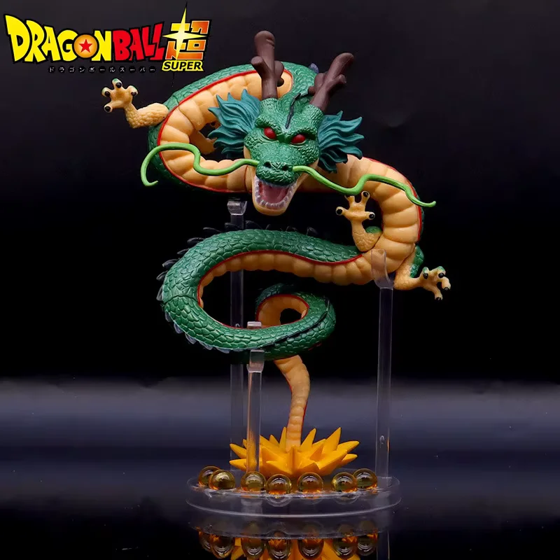 Dragon Ball inspired Shenron summon PVC anime figure with green dragon and Dragon Ball display base