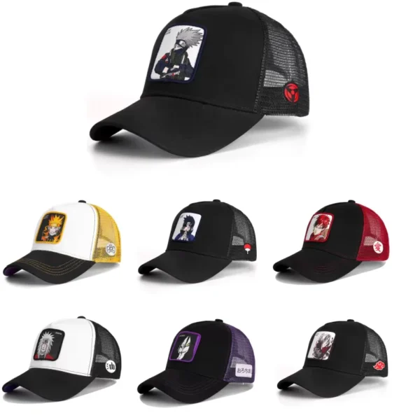Naruto Inspired Character Trucker Cap – Adjustable Anime Mesh Hat