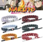 Naruto inspired adjustable braided rope bracelets in multiple anime-themed color designs