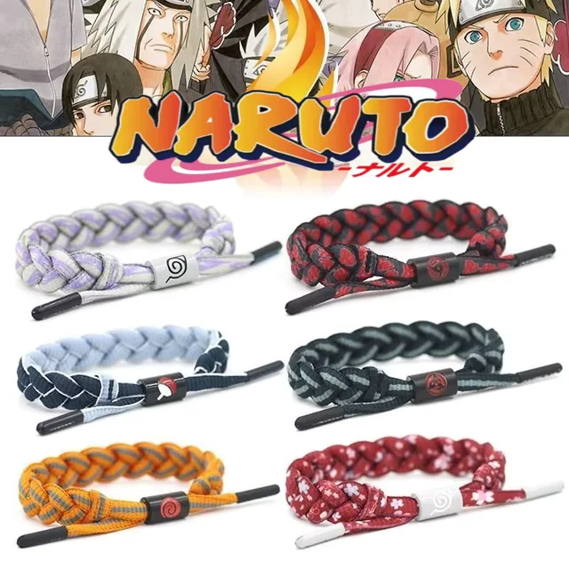 naruto-inspired-rope-bracelet Naruto inspired adjustable braided rope bracelets in multiple anime-themed color designs